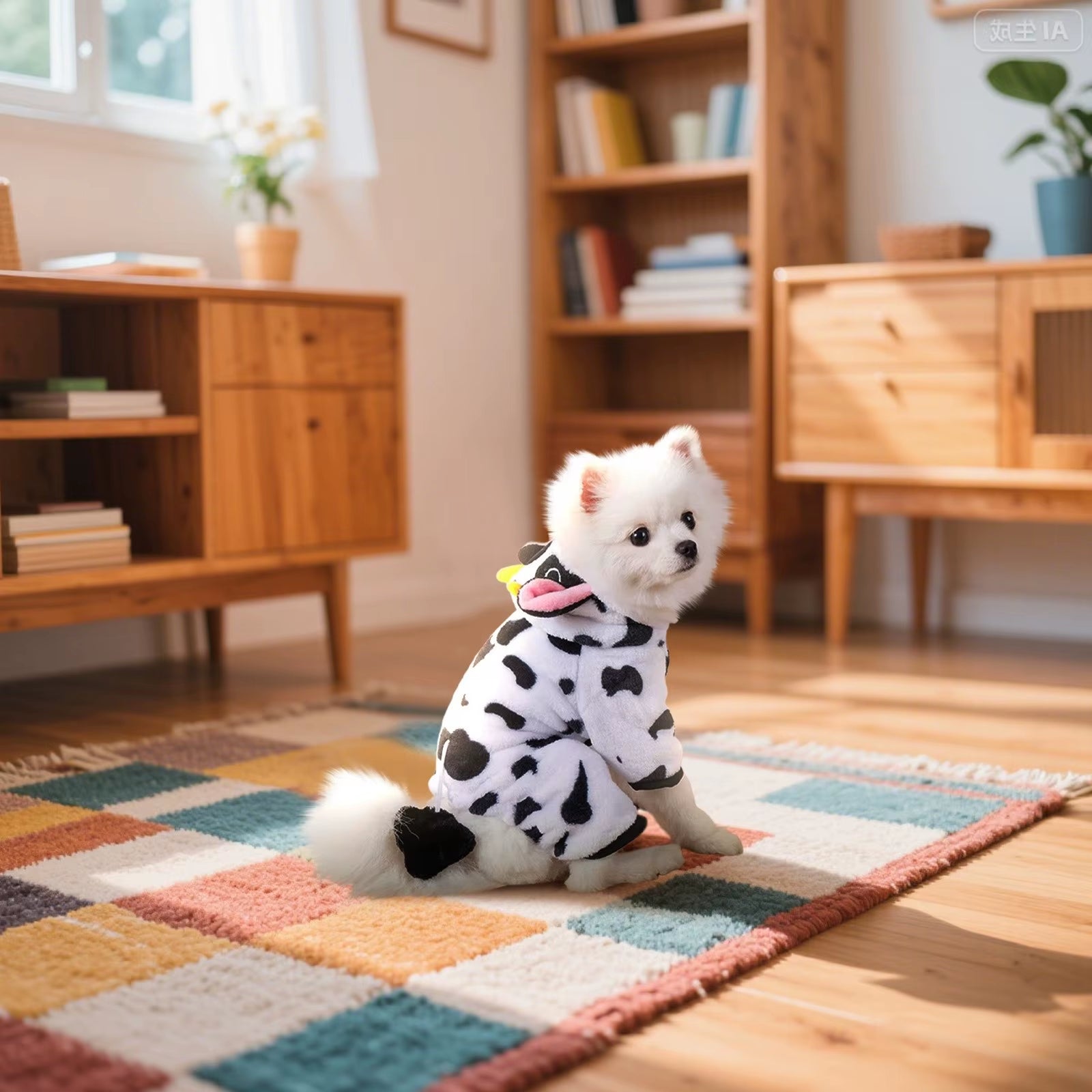Cute Cow Pet Costume Warm Plush Dog Costume for Halloween Christmas for Dogs and Puppies Fashionable Designer Costumes