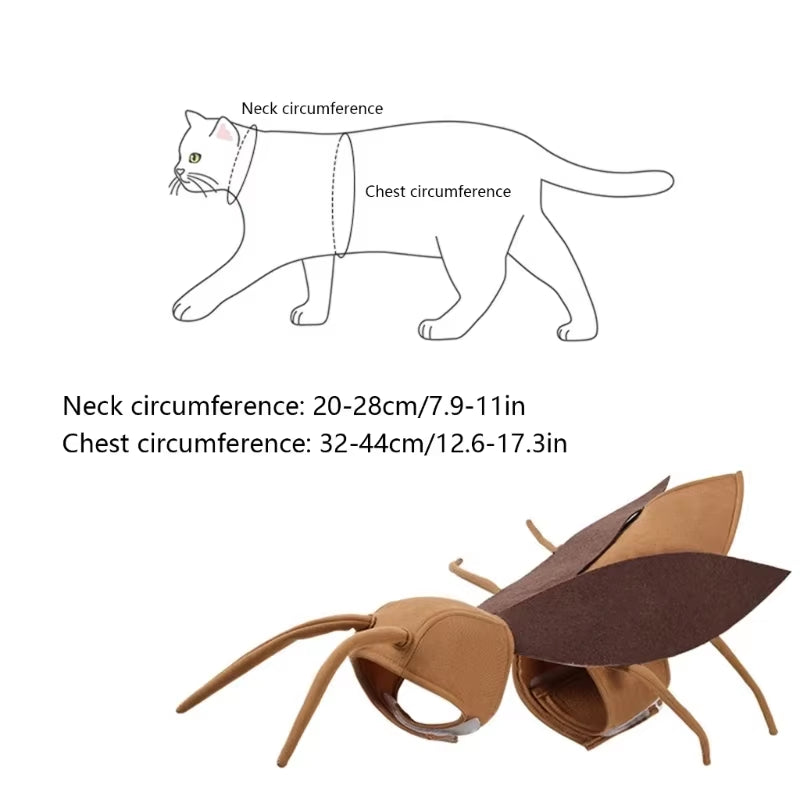 Cockroach Theme Pet Funny Costume Cats Cosplay Pranks Cockroach Clothes for Puppies Halloween Party Accessories