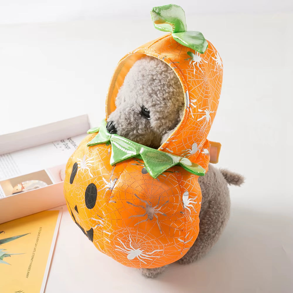 Dog Cat Halloween Pumpkin Costume Pet Cosplay Costumes Adjustable Animal Autumn Winter Clothes for Halloween Party Thanksgiving