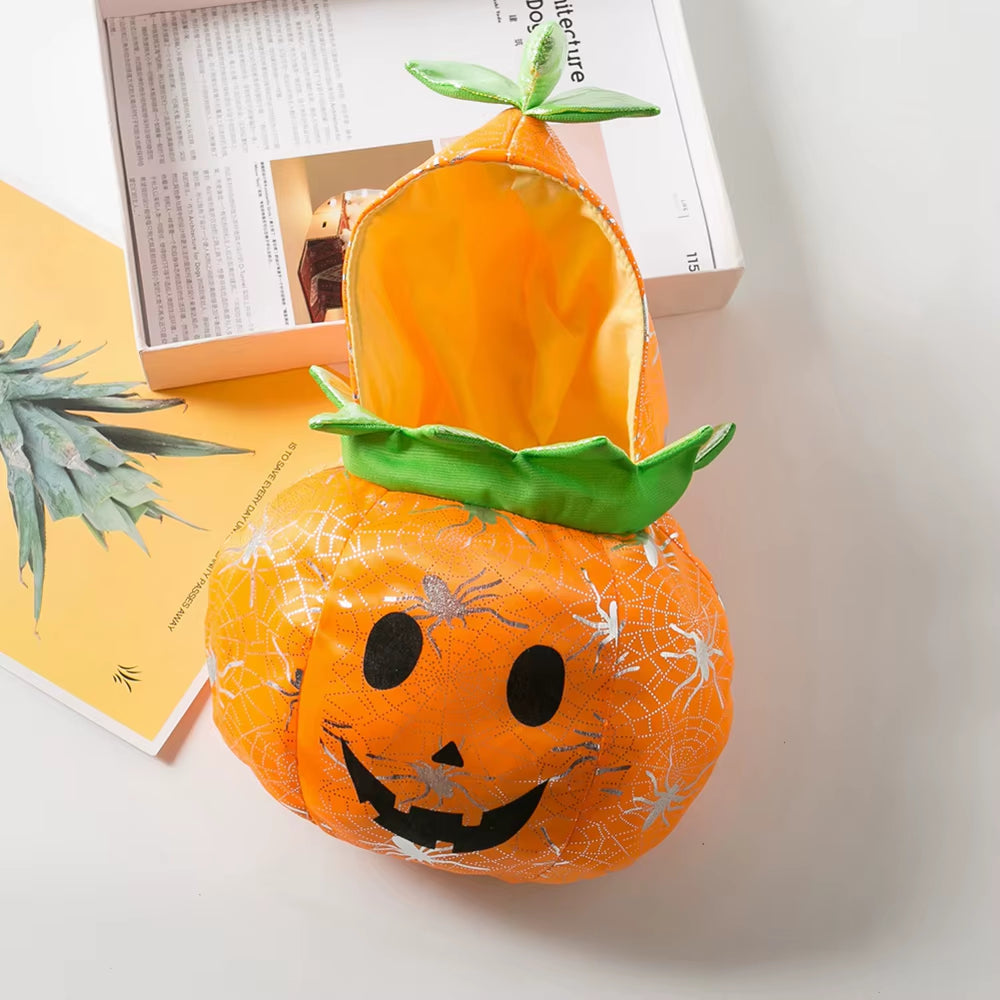 Dog Cat Halloween Pumpkin Costume Pet Cosplay Costumes Adjustable Animal Autumn Winter Clothes for Halloween Party Thanksgiving