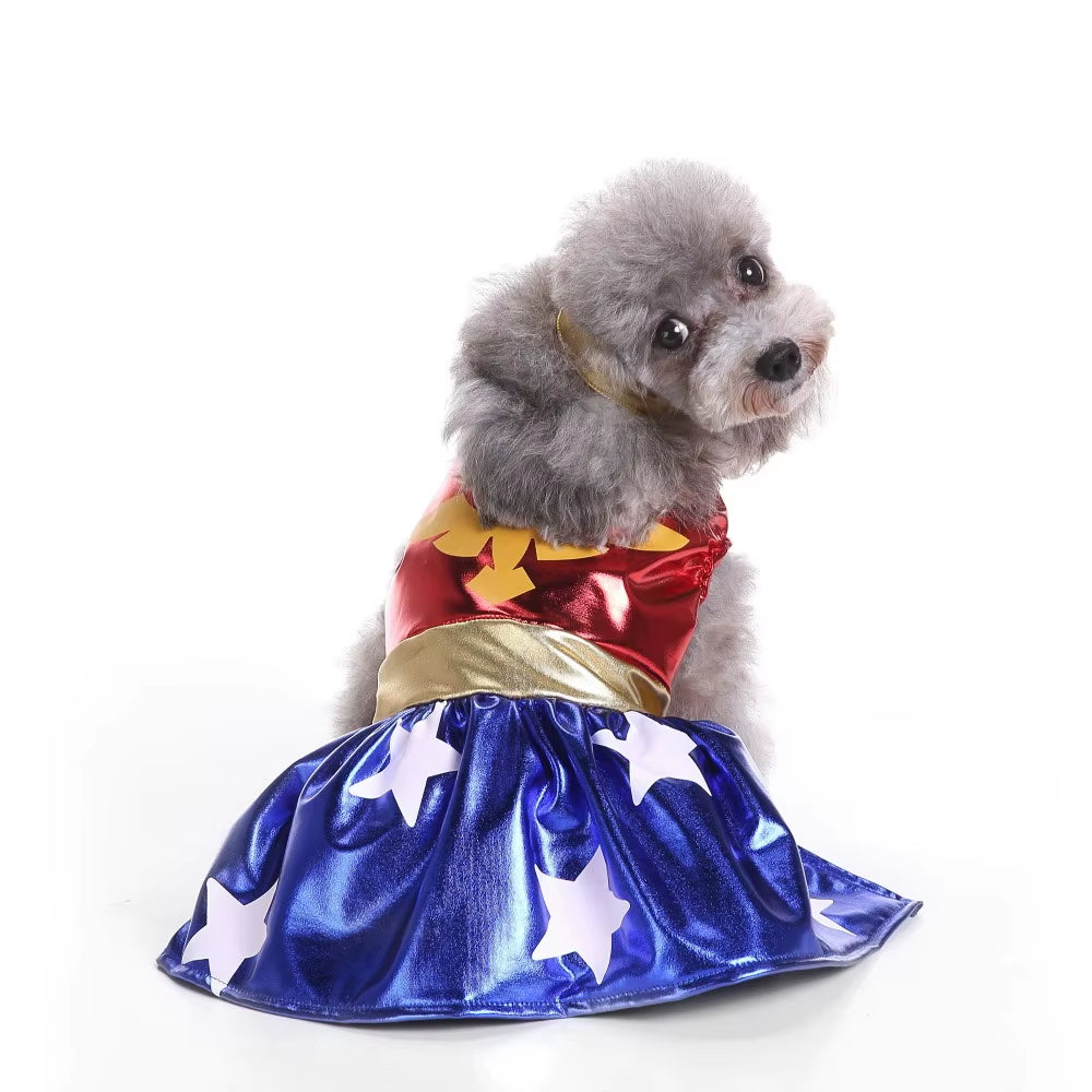 Dog Cloak Polyester Dog Halloween Dress Colorful Breathable Pet Cosplay Clothes Soft Christmas Party