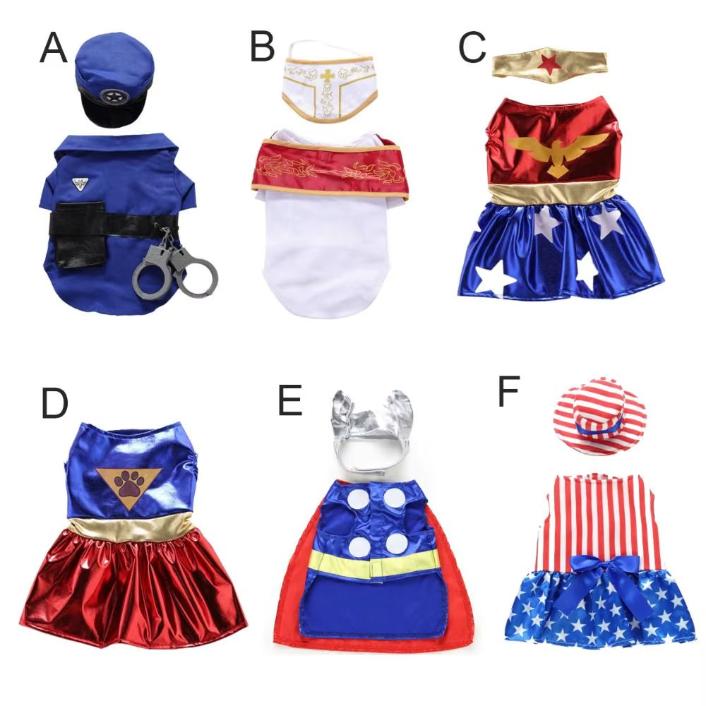 Dog Cloak Polyester Dog Halloween Dress Colorful Breathable Pet Cosplay Clothes Soft Christmas Party
