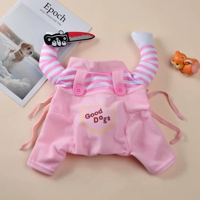 Funny Pet Clothes Halloween Cat Costumes Cosplay Shirt Dog Jumpsuit Holding Knife Set Puppy Kitten Apparel Party Gifts Supplies